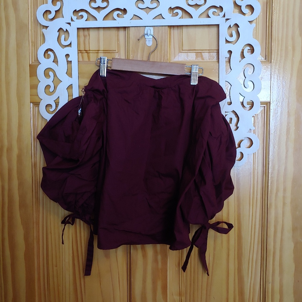 Maroon Off the Shoulder Top